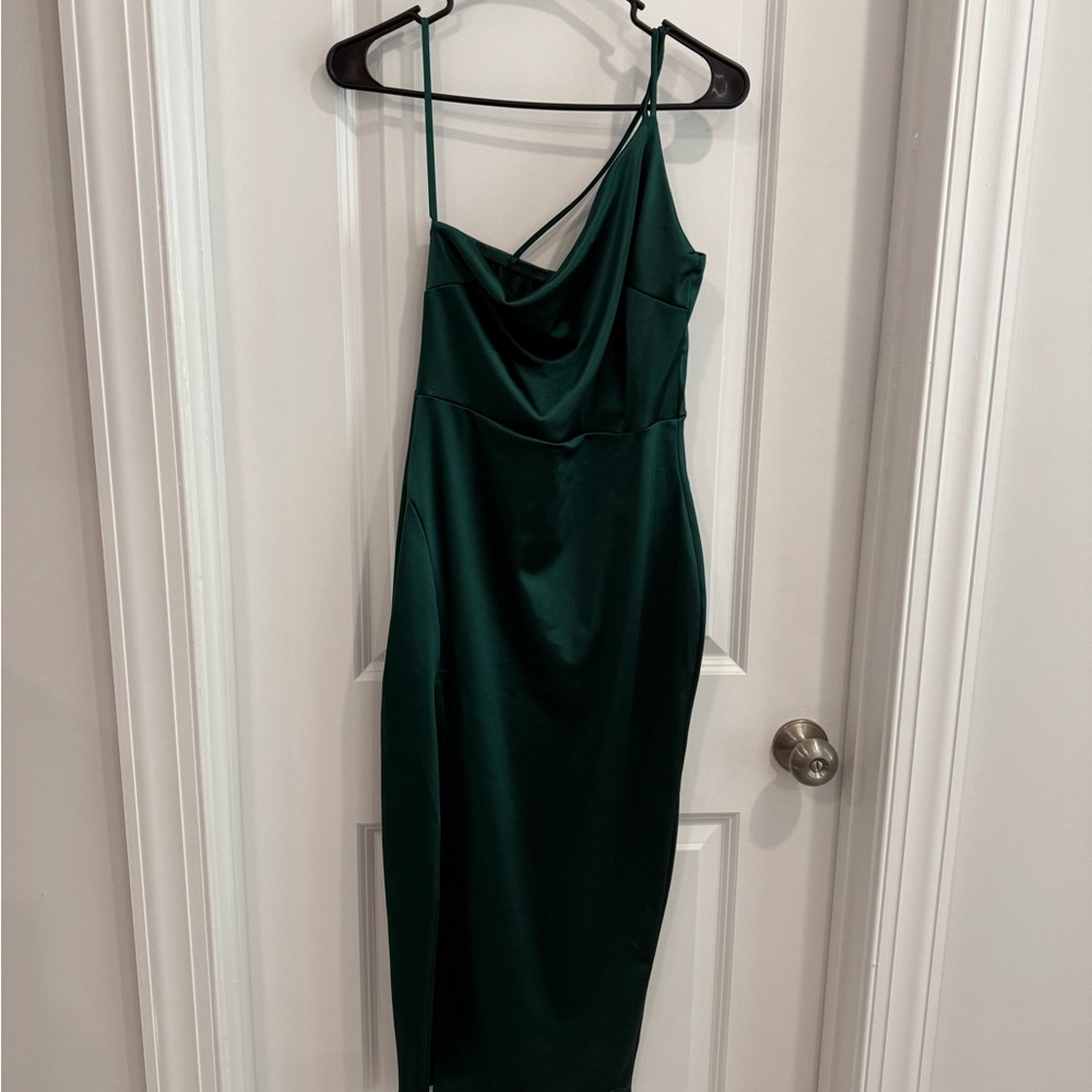Elegant Green Satin Dress